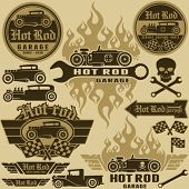 foto of illustration  - Hot rod style labels and signs set - JPG 