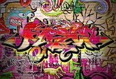 image of art  - Graffiti wall vector urban art - JPG 