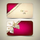 image of holidays  - Collection of gift cards with ribbons - JPG 