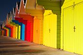 pic of hut  - Detail of beach huts at sunrise in Great Britain - JPG 