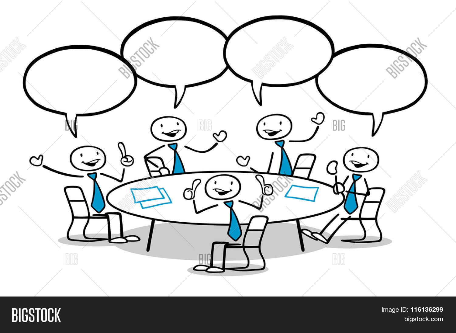 Cartoon Business Team Group Sitting And Talking At Round Table Cartoon Business Team Group Sitting And Talking At Round Table