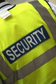 image of security  - Security officer wearing a high visibility vest - JPG 