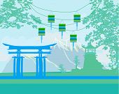 pic of buildings  - Decorative building Chinese on mountain landscape  - JPG 