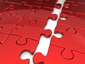 picture of puzzle  - Joining puzzle business concept 3d rendered illustration - JPG 