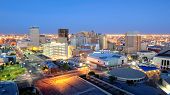stock photo of sunset  - Downtown El Paso Texas skyline seen just after sunset - JPG 