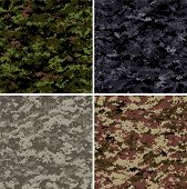 pic of digits  - digital camouflage seamless vector patterns  - JPG 