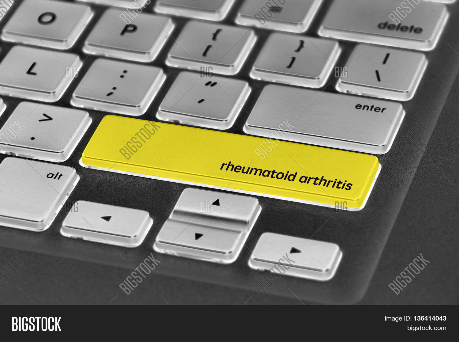 The Computer Keyboard Button Written Word Rheumatoid Arthritis Stock