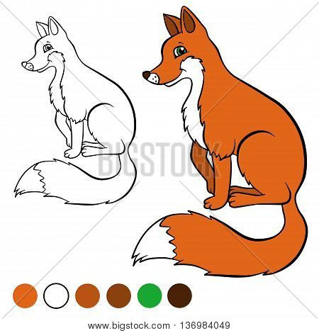 Coloring Page. Color Me: Fox. Vector & Photo | Bigstock
