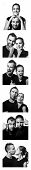 stock photo of  photo  - black and white photo booth series of funny couple - JPG 