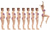 picture of fitness  - A woman diets from fat to fitness in before and after series of 3D renders - JPG 