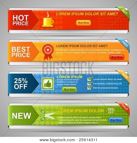 Picture or Photo of Vector Web Banner Set