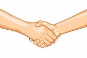 foto of handshake  - illustration of two male handshaking with each other on white background - JPG 