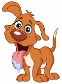 stock photo of dog  - Cute puppy drooling - JPG 