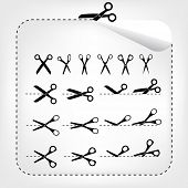 picture of simplicity  - Vector scissors with cut lines - JPG 