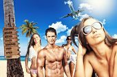 picture of beach  - Young people on the beach Travel concept - JPG 