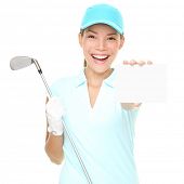 picture of golf  - Golf player woman sign - JPG 
