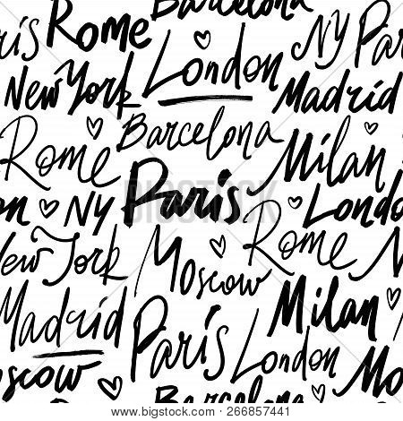 Poster: Seamless Pattern With Names Of