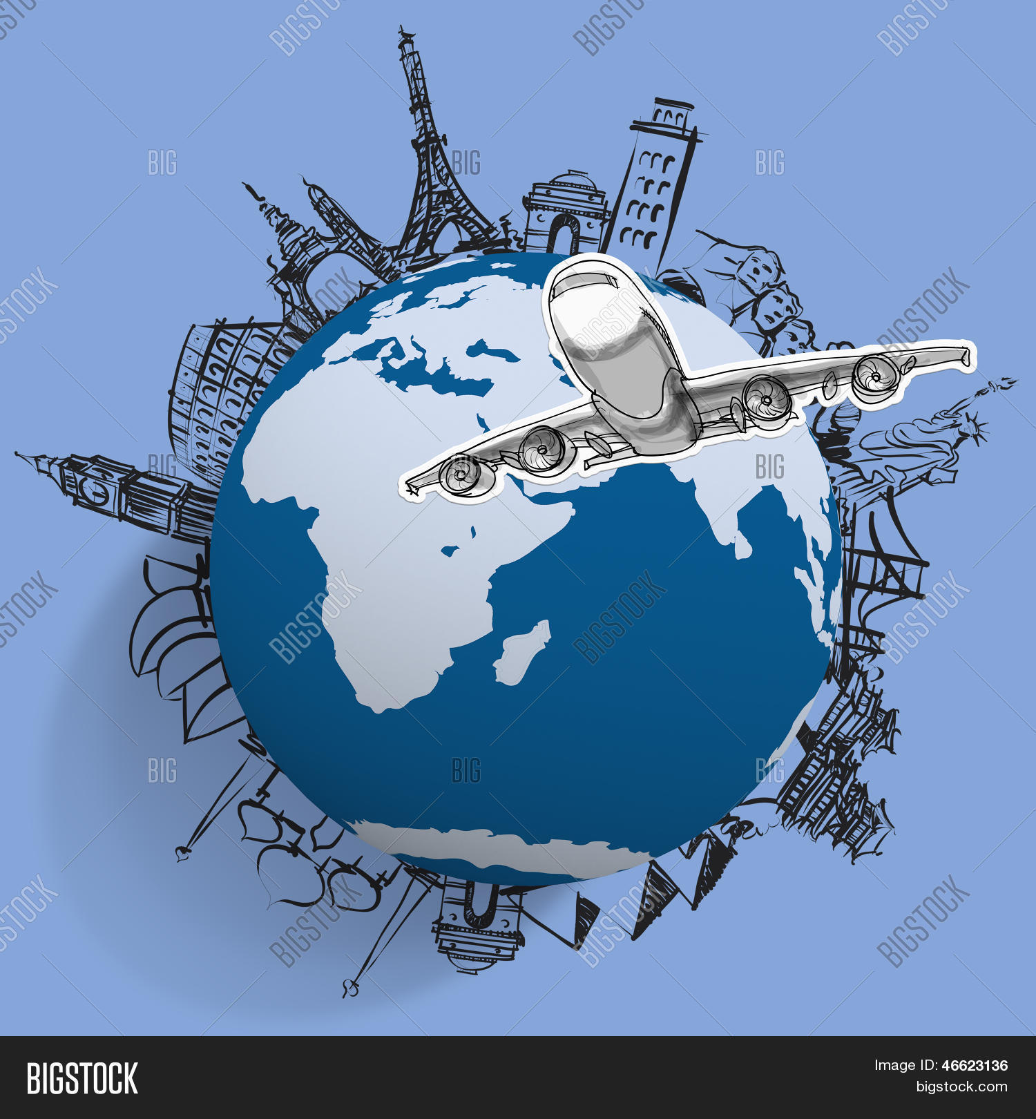 Avión viajando alrededor del mundo Fotos stock e Imágenes stock Bigstock