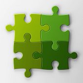 foto of puzzle  - Four Puzzle Pieces With Clipping Path  To Place Concepts - JPG 