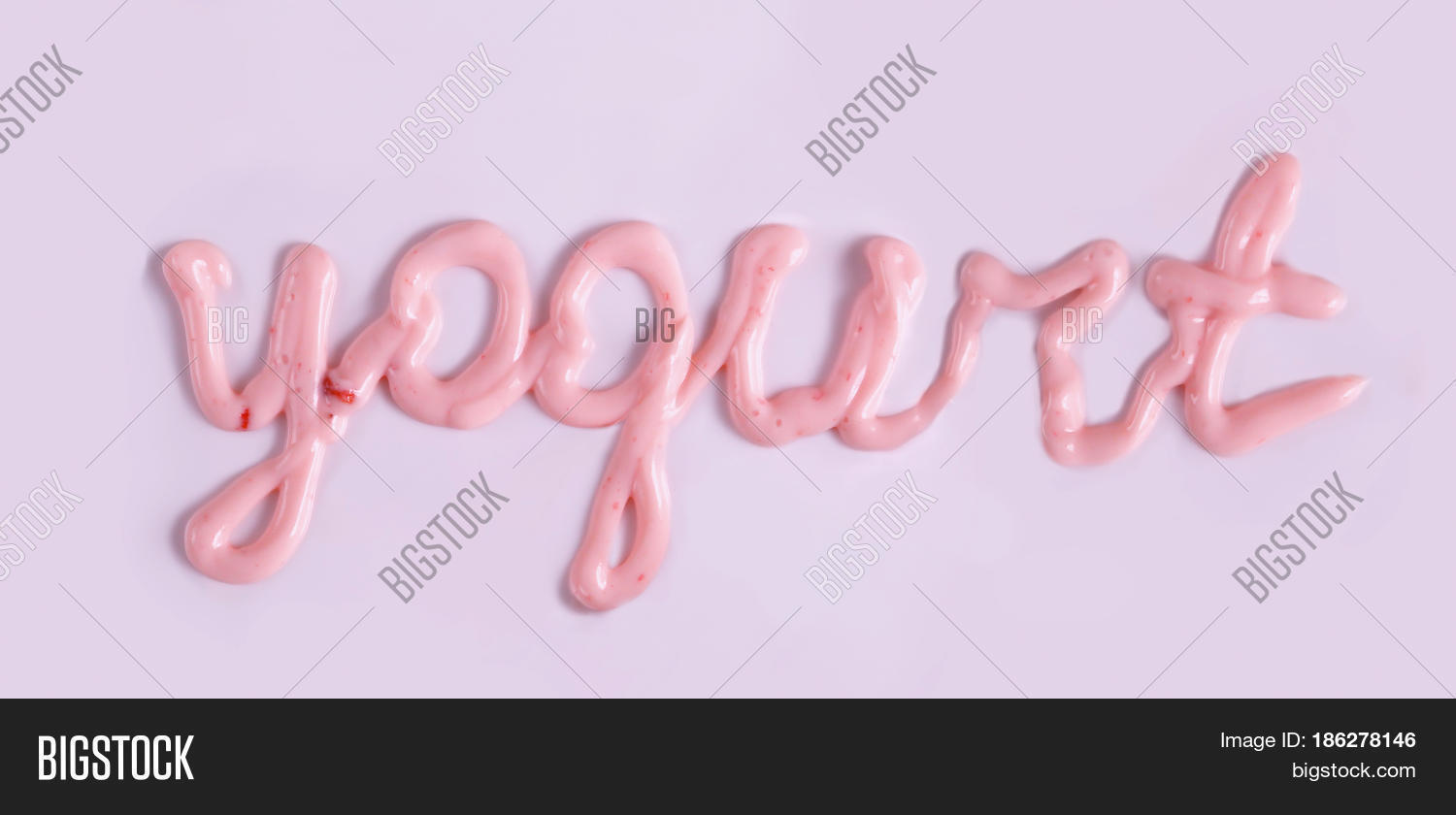Word Yogurt Made Pink Fruit Yogurt Image & Photo Bigstock