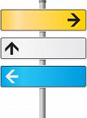 stock photo of yesterday  - Road and signs with arrows - JPG 