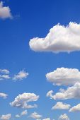 stock photo of blue sky  - Blue sky with clouds for background - JPG 