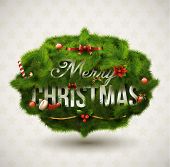 stock photo of art  - "Merry Christmas", Creative label. Vector Illustration. - JPG 