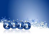 stock photo of illustration  - 2013 new years illustration with christmas balls - JPG 
