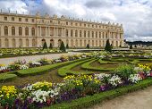 stock photo of france  - Famous palace Versailles near Paris France with beautiful gardens - JPG 