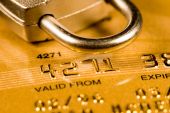 image of security  - Close up of a credit or debit card for security background  - JPG 