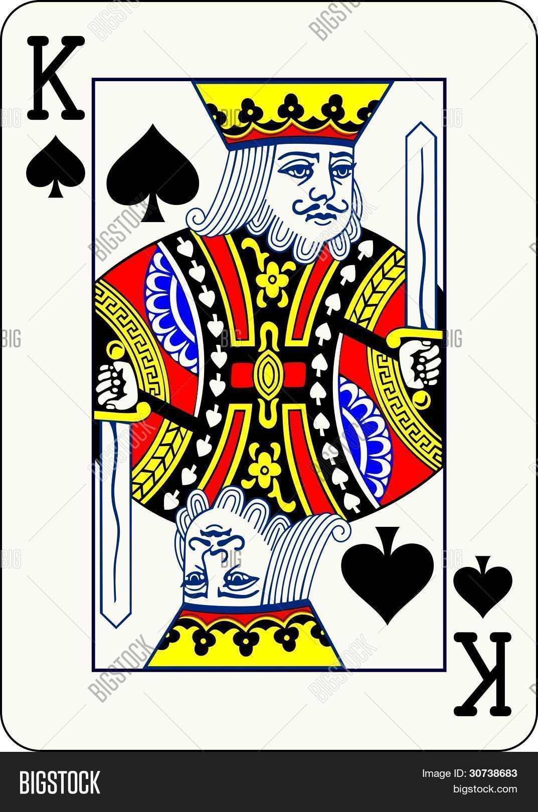 King of Spades vector illustration of a classic playing card Stock