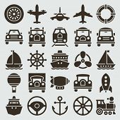stock photo of transportation  - Vintage retro icons transport set - JPG 