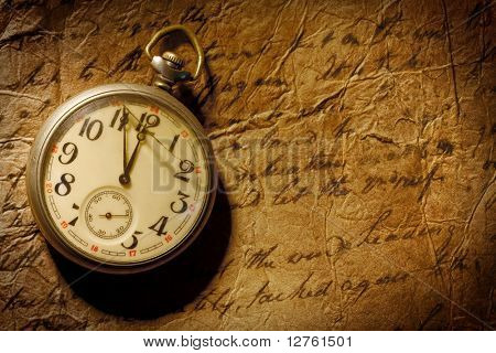 Picture or Photo of Vintage pocket-watch and old hand-written personal letter