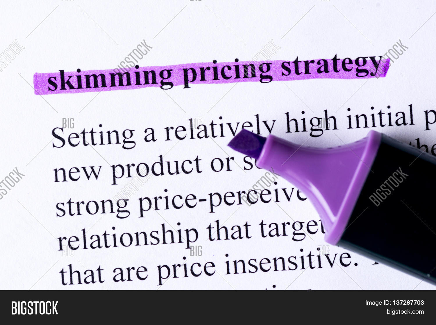 Skimming Pricing Strategy Word Image & Photo Bigstock