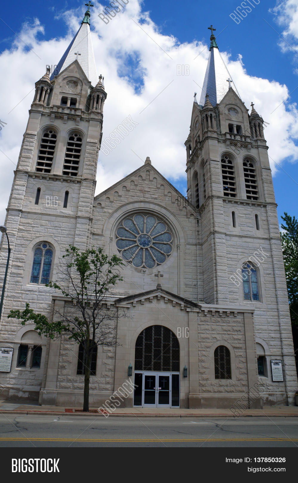 JOLIET, ILLINOIS / UNITED STATES JUNE 1, 2015 The historic Saint Joseph's Roman Catholic