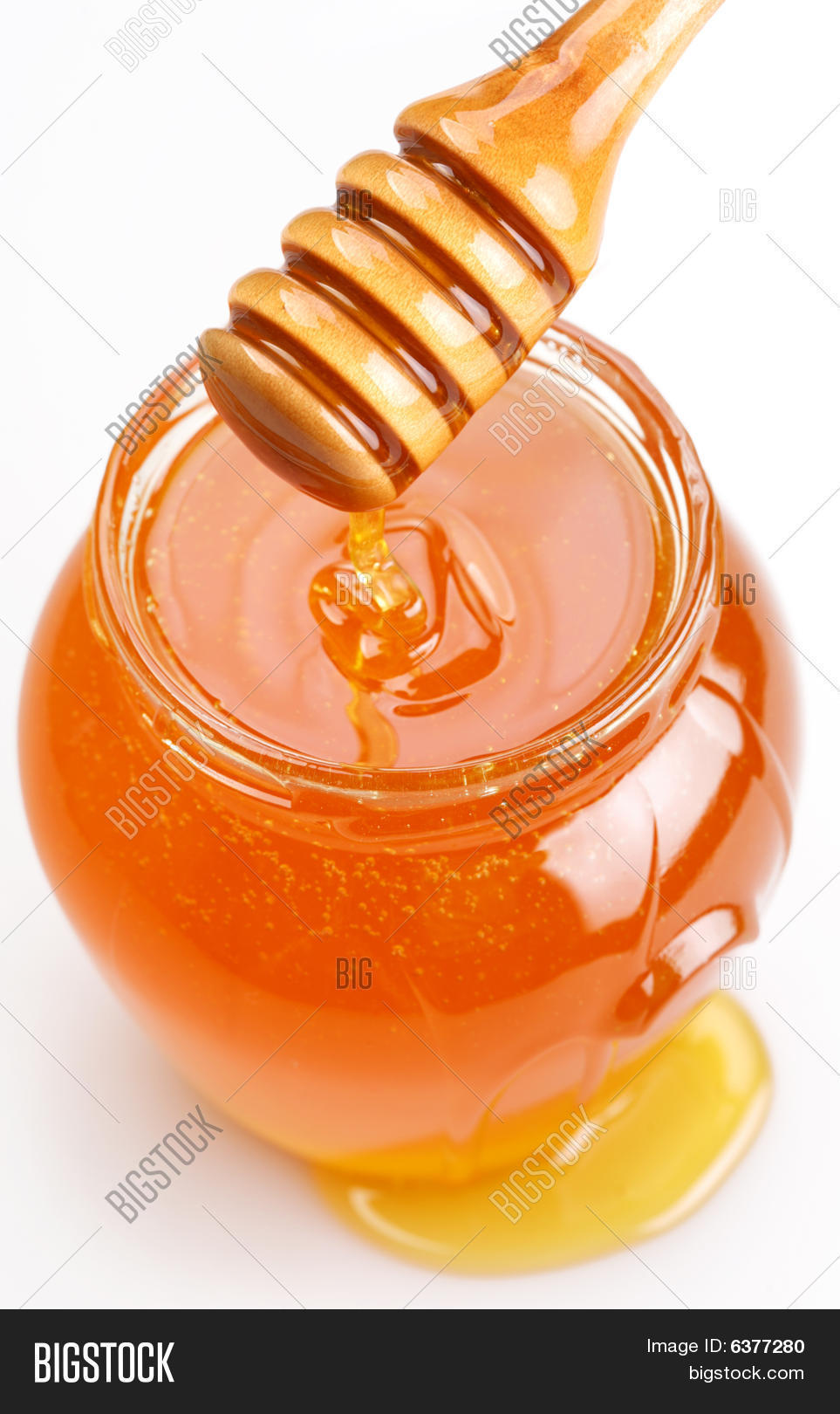 Full Honey Pot Spilled Honey Image & Photo Bigstock