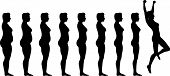 picture of fitness  - Woman silhouettes are symbol of Fat to Fit Diet Weight Loss Success - JPG 