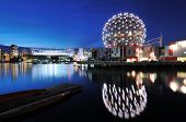 pic of science  - Vancouver Science World and BC Stadium at night - JPG 