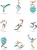 stock photo of people  - Abstract people icons and symbols - JPG 