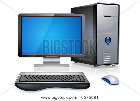 Picture or Photo of A series of computers with various accessories
