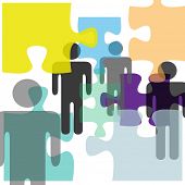 picture of psychology  - Puzzled people as problem confusion symbols in mental health psychology complexity abstract background - JPG 