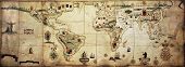 picture of world  - Antique world planisphere portolan map of Spanish and Portuguese maritime and colonial empire - JPG 