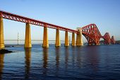 foto of bridge  - Iconic Rail Bridge over the River Forth in Scotland - JPG 