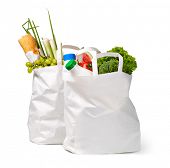 image of food  - Paper bag with food on a white background - JPG 