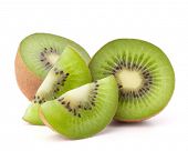 image of segment  - Kiwi fruit sliced segments isolated on white background cutout - JPG 