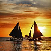 picture of sunset  - Sailing to the sunset  - JPG 