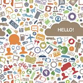 foto of transportation  - Different lifestyle stuff color seamless background - JPG 