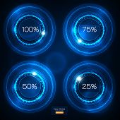 stock photo of future technology  - Infographic Blue Neon Vector Design - JPG 