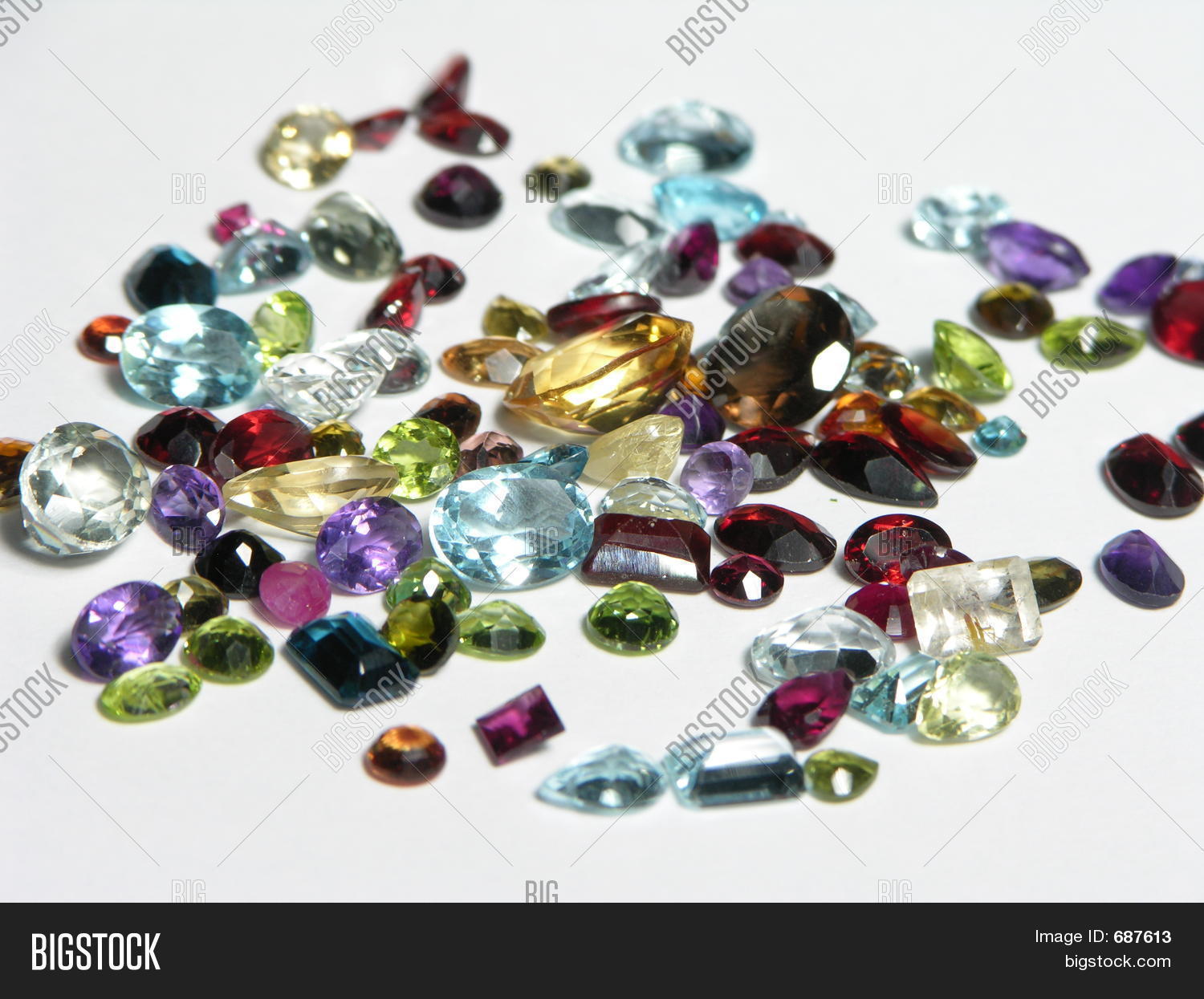 Mixed Faceted Gemstones Stock Photo & Stock Images Bigstock