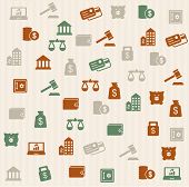 stock photo of finance  - Seamless pattern with different finance icons and elements - JPG 